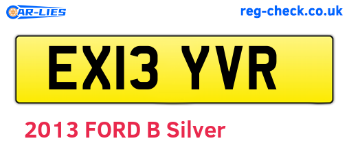 EX13YVR are the vehicle registration plates.