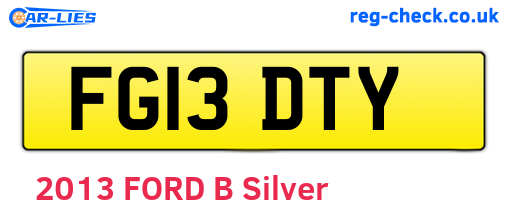 FG13DTY are the vehicle registration plates.