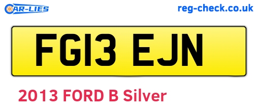 FG13EJN are the vehicle registration plates.