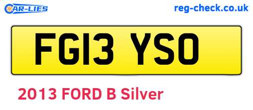 FG13YSO are the vehicle registration plates.