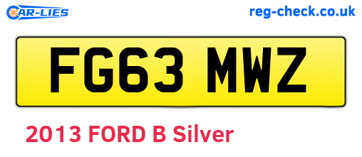 FG63MWZ are the vehicle registration plates.