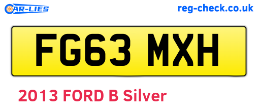 FG63MXH are the vehicle registration plates.