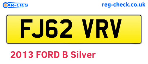 FJ62VRV are the vehicle registration plates.