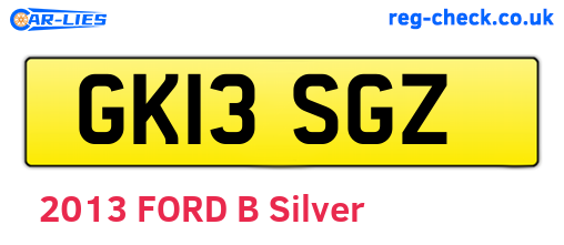 GK13SGZ are the vehicle registration plates.