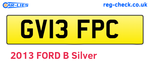 GV13FPC are the vehicle registration plates.