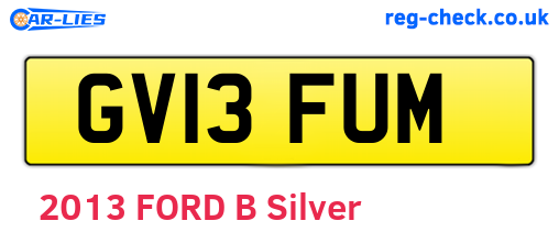 GV13FUM are the vehicle registration plates.