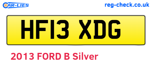 HF13XDG are the vehicle registration plates.