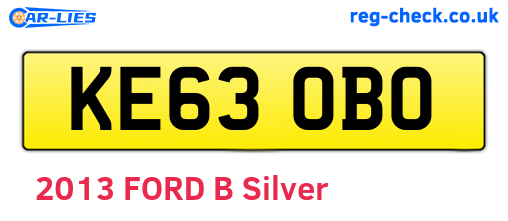 KE63OBO are the vehicle registration plates.