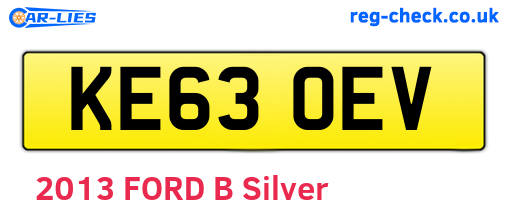 KE63OEV are the vehicle registration plates.