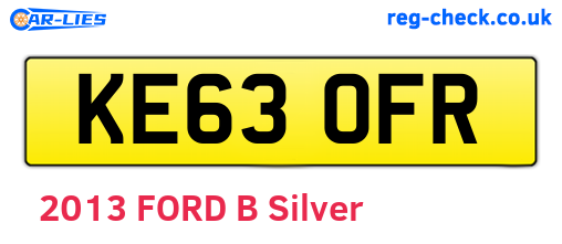 KE63OFR are the vehicle registration plates.