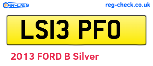 LS13PFO are the vehicle registration plates.