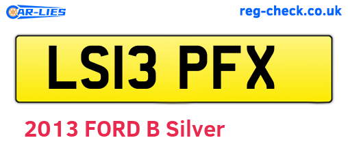 LS13PFX are the vehicle registration plates.