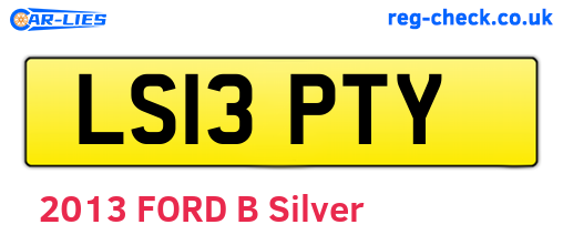LS13PTY are the vehicle registration plates.
