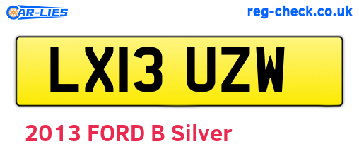 LX13UZW are the vehicle registration plates.