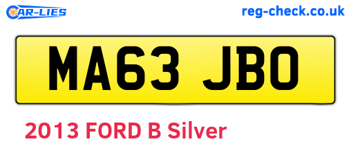 MA63JBO are the vehicle registration plates.