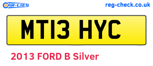 MT13HYC are the vehicle registration plates.
