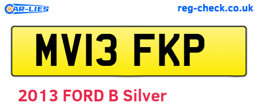 MV13FKP are the vehicle registration plates.