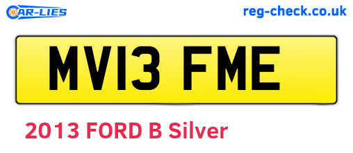 MV13FME are the vehicle registration plates.