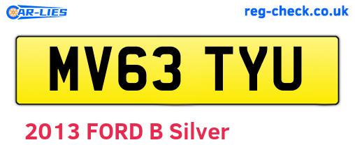 MV63TYU are the vehicle registration plates.