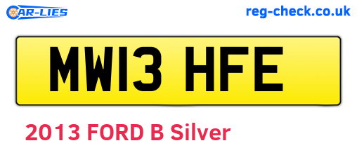 MW13HFE are the vehicle registration plates.