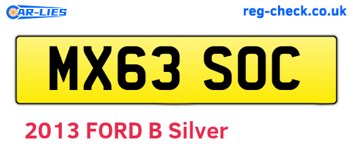 MX63SOC are the vehicle registration plates.