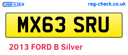 MX63SRU are the vehicle registration plates.