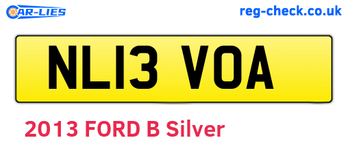 NL13VOA are the vehicle registration plates.