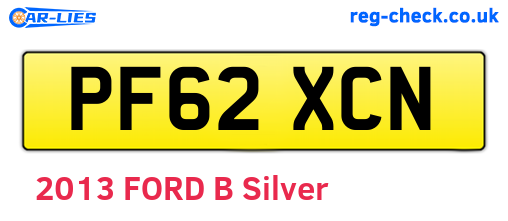 PF62XCN are the vehicle registration plates.