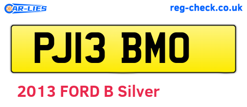 PJ13BMO are the vehicle registration plates.