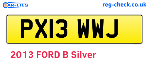PX13WWJ are the vehicle registration plates.