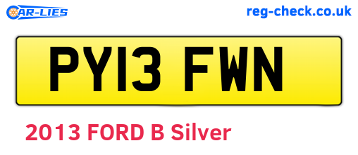 PY13FWN are the vehicle registration plates.