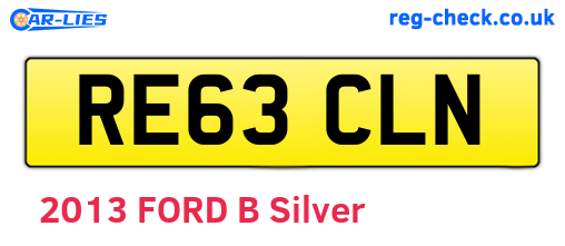 RE63CLN are the vehicle registration plates.