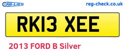 RK13XEE are the vehicle registration plates.