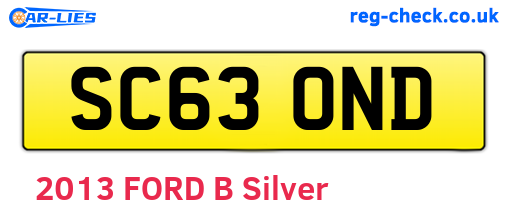 SC63OND are the vehicle registration plates.