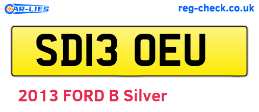 SD13OEU are the vehicle registration plates.