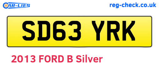 SD63YRK are the vehicle registration plates.
