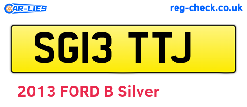 SG13TTJ are the vehicle registration plates.