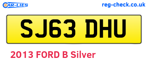 SJ63DHU are the vehicle registration plates.