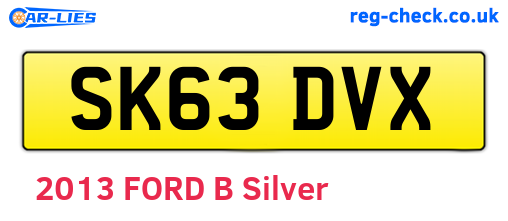 SK63DVX are the vehicle registration plates.