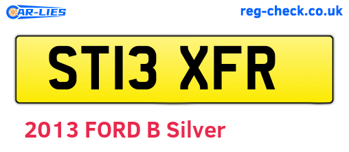 ST13XFR are the vehicle registration plates.