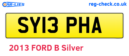 SY13PHA are the vehicle registration plates.