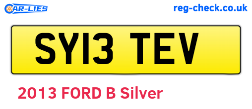 SY13TEV are the vehicle registration plates.