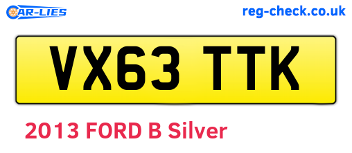 VX63TTK are the vehicle registration plates.