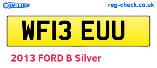 WF13EUU are the vehicle registration plates.