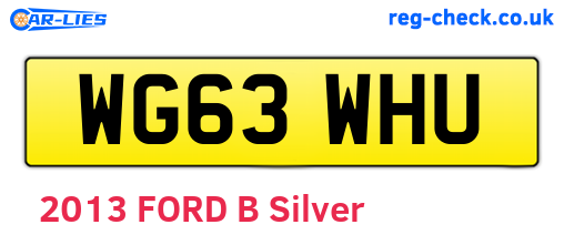 WG63WHU are the vehicle registration plates.