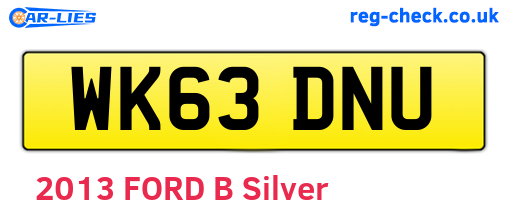 WK63DNU are the vehicle registration plates.