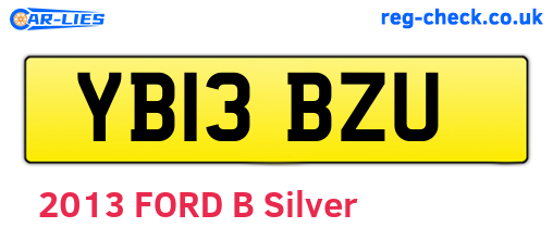 YB13BZU are the vehicle registration plates.