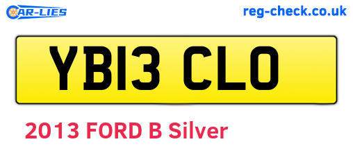 YB13CLO are the vehicle registration plates.