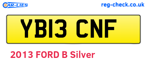 YB13CNF are the vehicle registration plates.