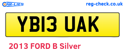 YB13UAK are the vehicle registration plates.